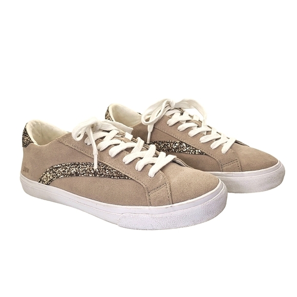 MADEWELL Sidewalk Low-Top Skate Glitter & Suede Sneakers Size W's 8, M's 6.5 - Picture 4 of 13